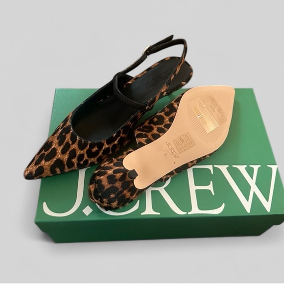 J.Crew Robin slingback Cheetah kitten heels 7.5 Brand New in Box - Picture 9 of 10